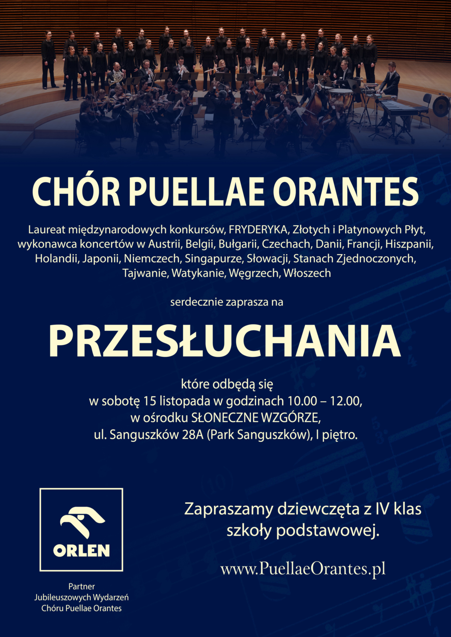 Plakat przesłuchania do Puellae Orantes